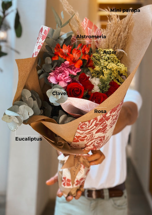 Bouquet artesanal con Rosas y Hortensias VICENTE