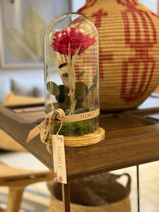 Flor Preservada que no marchita en urna de vidrio - FLOREVER