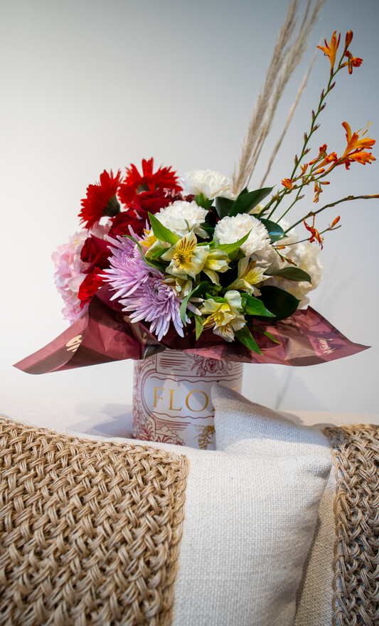 EUGENIA| Cilindro Floral de Lujo Grande para Día de la Madre y Regalos Exclusivos